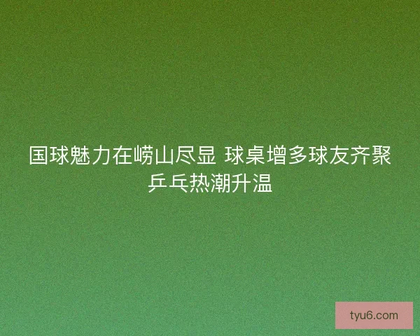 国球魅力在崂山尽显 球桌增多球友齐聚乒乓热潮升温