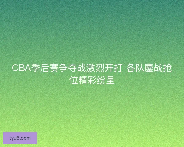 CBA季后赛争夺战激烈开打 各队鏖战抢位精彩纷呈 CBA季后赛争夺战激烈开打 各队鏖战抢位精彩纷呈
