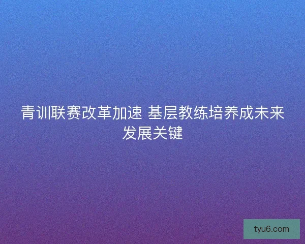 青训联赛改革加速 基层教练培养成未来发展关键 青训联赛改革加速 基层教练培养成未来发展关键