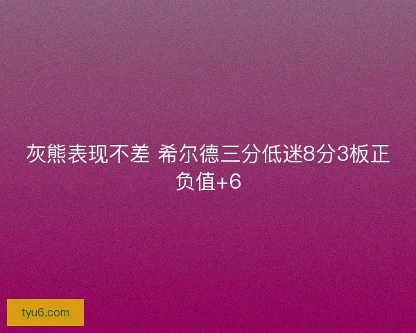 灰熊表现不差 希尔德三分低迷8分3板正负值+6